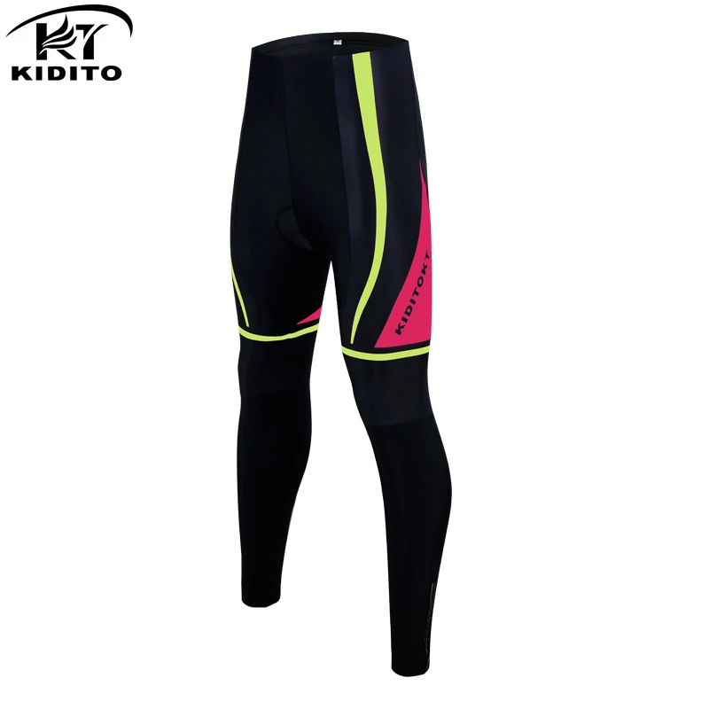 

KIDITOKT 2019 Women Pro Cycling Pants Winter Coolmax 3D Gel Padded MTB Bicycle Tight Keep Warm Thermal Bike Cycling Trousers