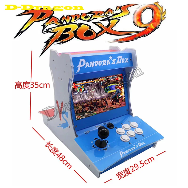 2 players 10.1icnh Original Pandora box 9 1500 in 1 mini arcade machine Acrylic console VGA/HMDI