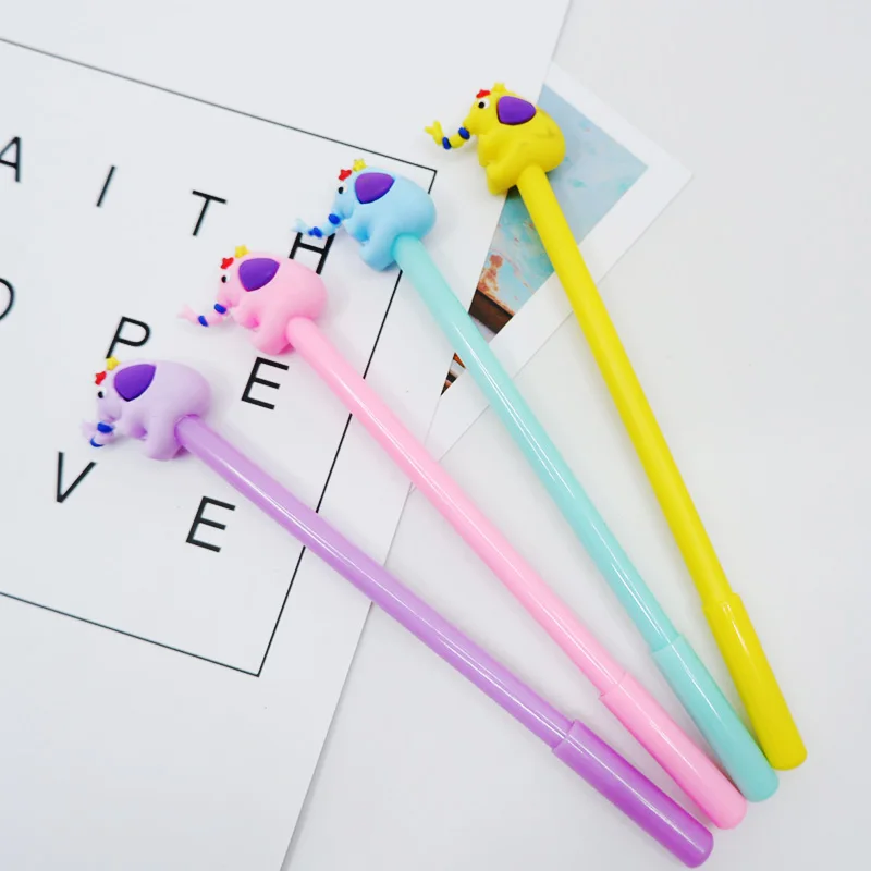 

4 pcs/lot cute cartoon baby elephant Gel Pen kawaii stationery School Supplies Office Supplies Cute writting pens paperlaria