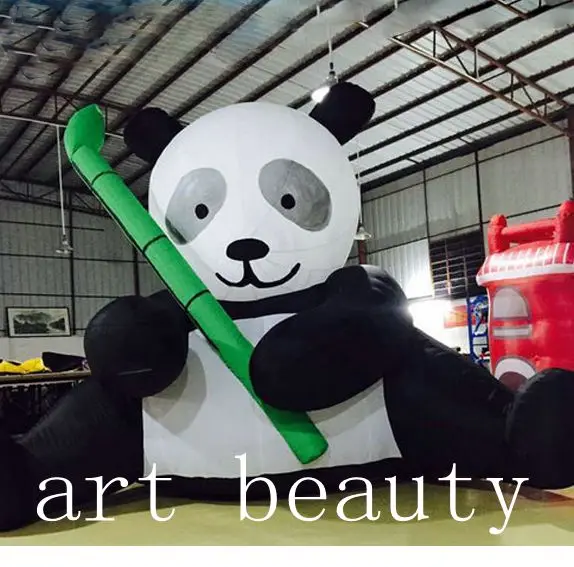 8ft giant inflatable panda with bamboo/ inflatable cartoon panda for