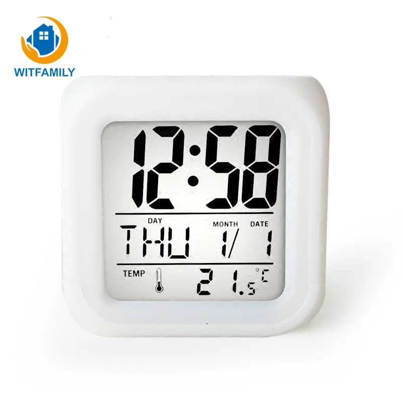 Portable Cute Mini LED Alarm Clock LCD Digital Display 7 Color Nightlight Alarm Small Bed Compact Travel Table Clock Home Decor Portable Cute Mini LED Alarm Clock LCD Digital Display 7 Color Nightlight Alarm Small Bed Compact Travel Table Clock Home Decor