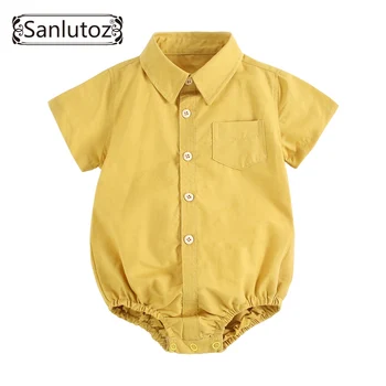 

Sanlutoz Newborn Baby Boy Clothes Cotton Bodysuits for Little Boys Short-Sleeve Summer Baby Bodysuit