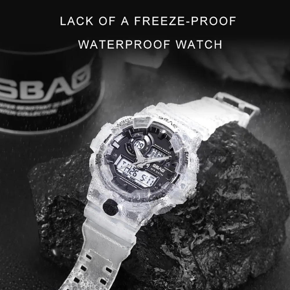 

Relogio Luxury Brand Men Watch Sports LED Digital Analog Wrist Watch Swim Waterproof White Rubber Gift Clock Relogios Masculino