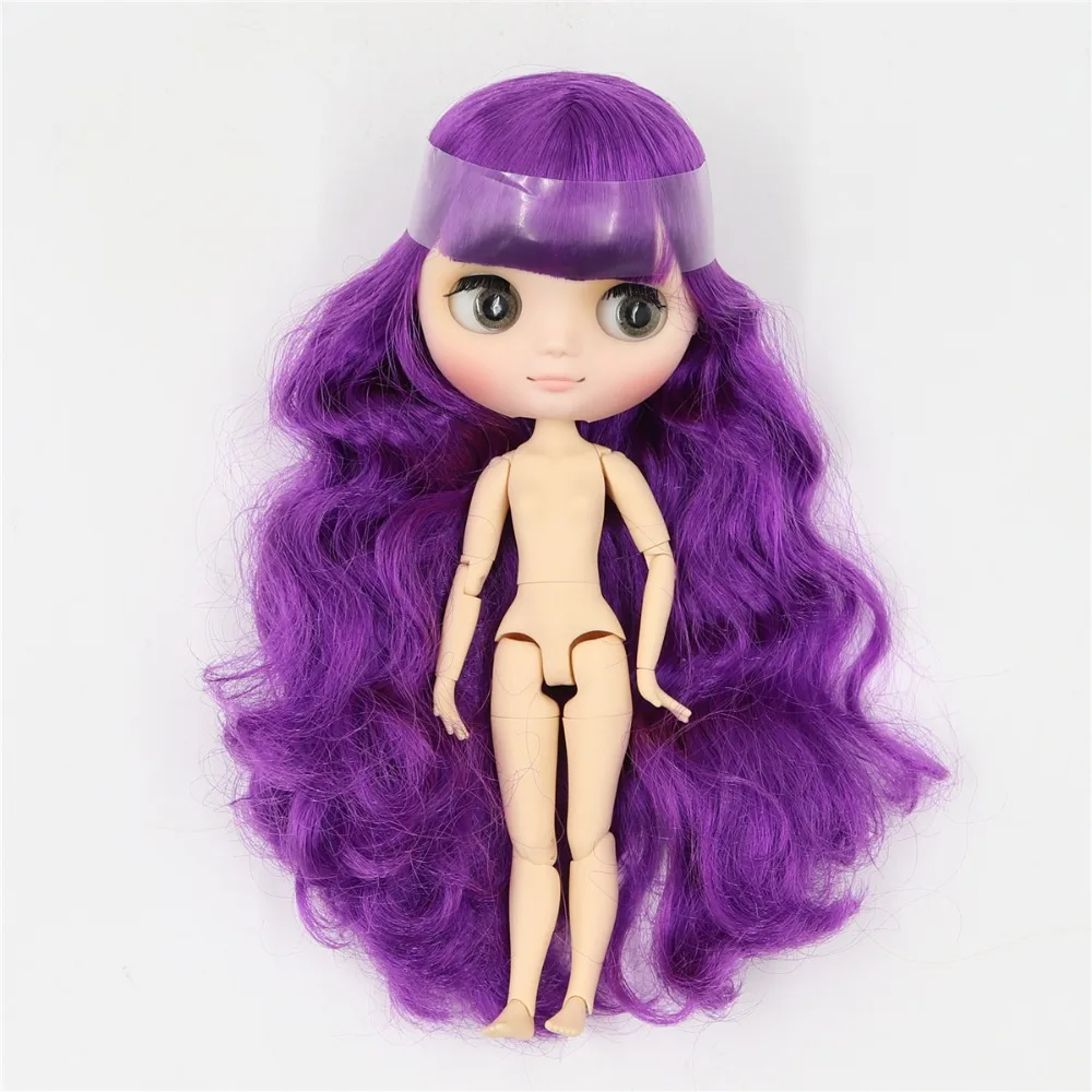 Middie Blythe Păpușă cu păr violet, cap înclinat și Custom Corpul articulat 1