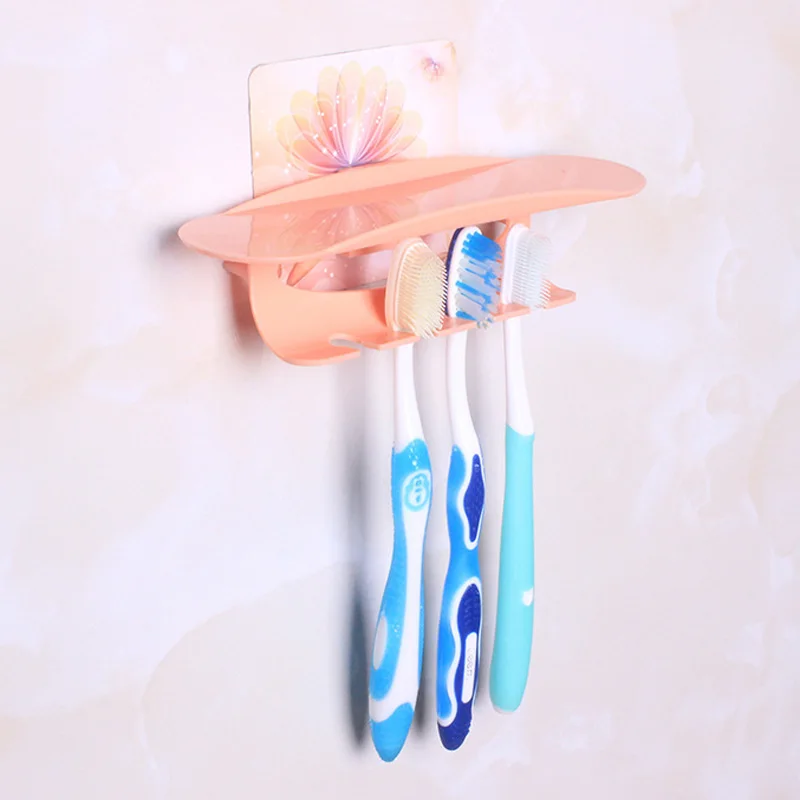

Toothpaste Toothbrush Holder Wall Mount Rack Bath Set Bathroom Strong Suction Cup Toothbrush Hanging Storage Shelf @LS