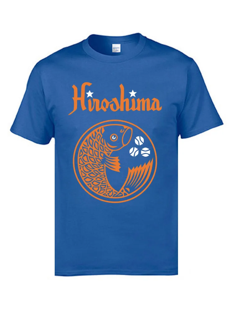  Men's T-shirts Hiroshima Carp Retro 6537 cosie Tops T Shirt 100% Cotton O-Neck Short Sleeve Casual Tops Tees Summer Fall Hiroshima Carp Retro 6537 blue