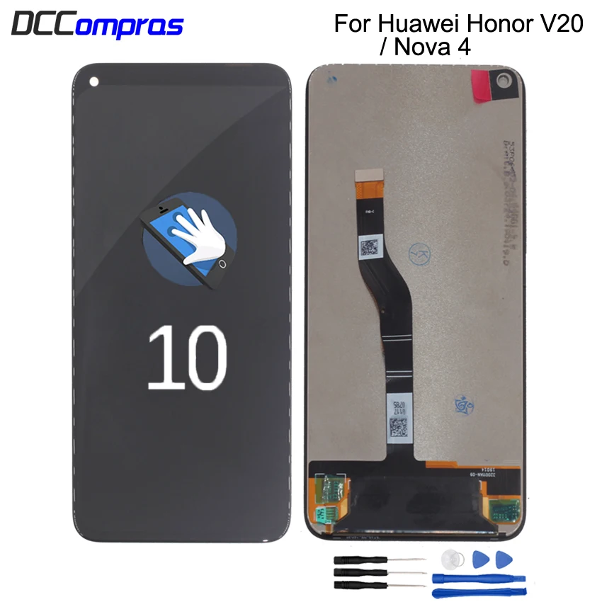

Original For Huawei Honor V20 View 20 LCD Display Touch Screen Digitizer Assembly For Huawei Nova 4 LCD Replacement Parts
