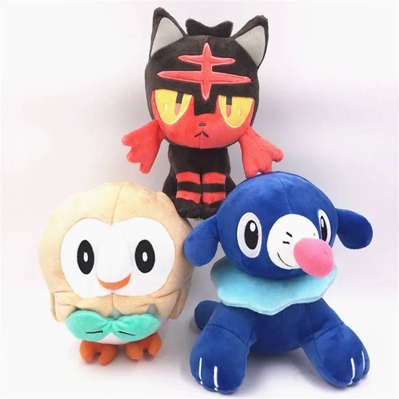 Мультфильм солнце и луна серии Rowlet Popplio Litten pkm фигурки плюшевые игрушки мягкие