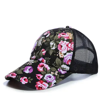 eagleborn Новая мода бейсбольная кепка с цветочным узором женские шапки Весенняя Кепка Snapback Лето для женщин унисекс Регулируемая Gorras сетка Кепка - Цвет: mash black