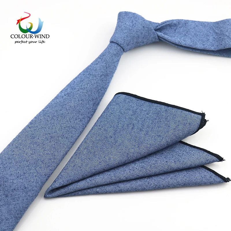 Мужской хлопчатобумажный галстук, набор из 2 предметов, тонкий галстук 6 см, высокое качество, тонкий карманный квадратный узкий галстук, однотонный платок, костюм, набор, галстук, подарок