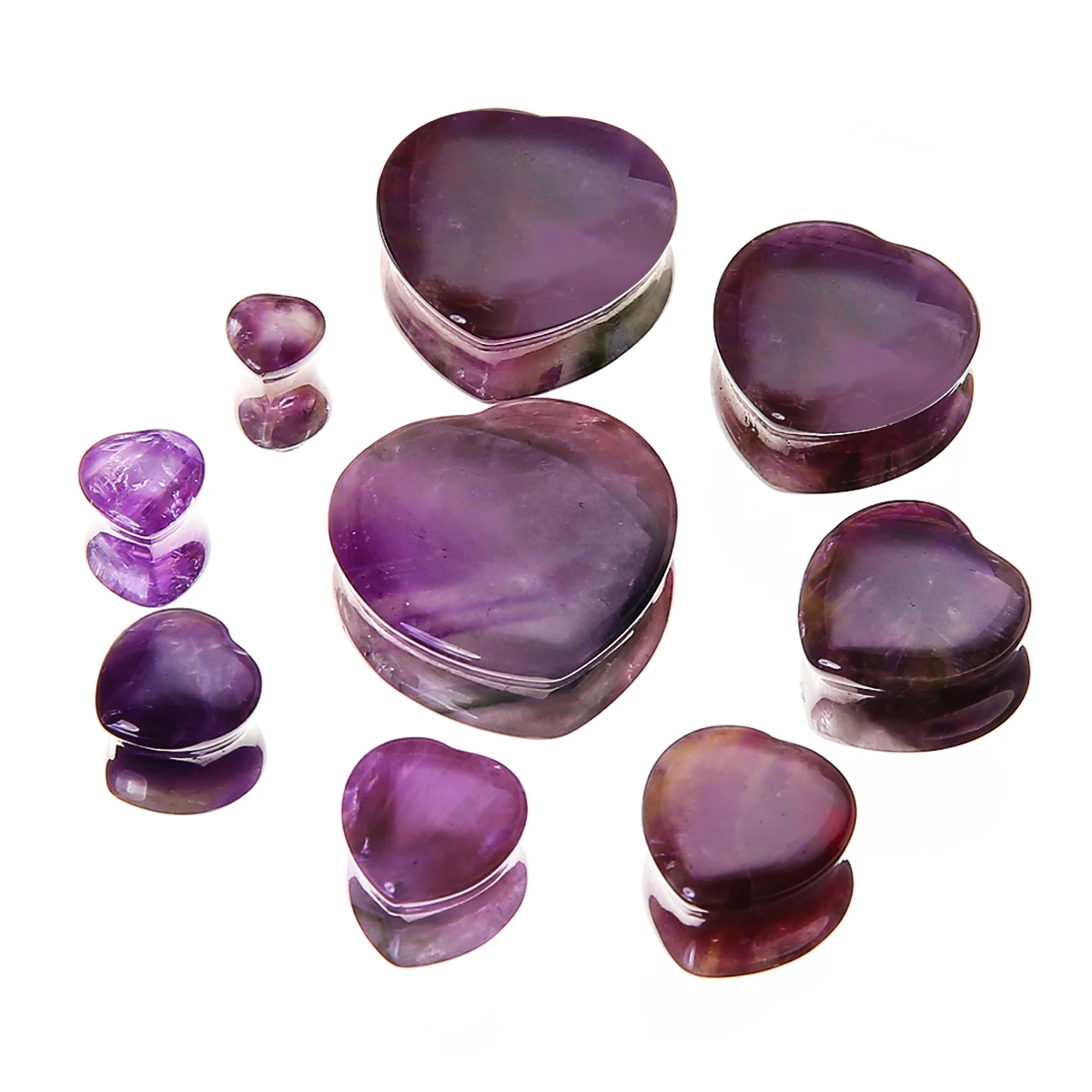 1 Pair Shellhard Heart Shaped Stone Ear Plug Fashion Flesh Tunnel Ear Expander Stretcher For Women Femme Jewelry