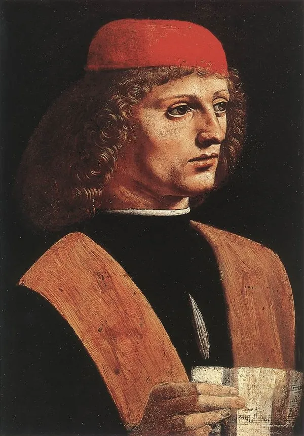 

Classic Portrait Art on Canvas Oil Painting for Office Home Decor Portrait of a Musician by Leonardo Da Vinci Painting Handmade