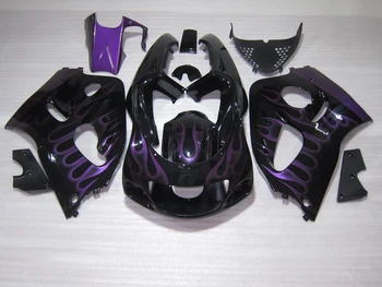 

Bodywork Plastic Fairing Kit For SUZUKI SRAD GSXR600 750 1996-2000 Purple Flames Black Fairings Set GSXR 600 96 97 98 99 00 X320