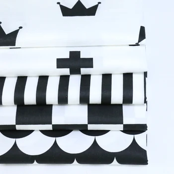 

White Black Style Diy fabric Twill Cotton Fabric quilting Baby Cloth Kids bedding patchwork tissue home Textile Sewing fabric