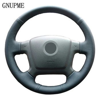 

GNUPME Black Steering Cover Hand-stitched Soft Artificial Leather Car Steering Wheel Cover for Kia Cerato 2005-2012 Old Kia Ceed