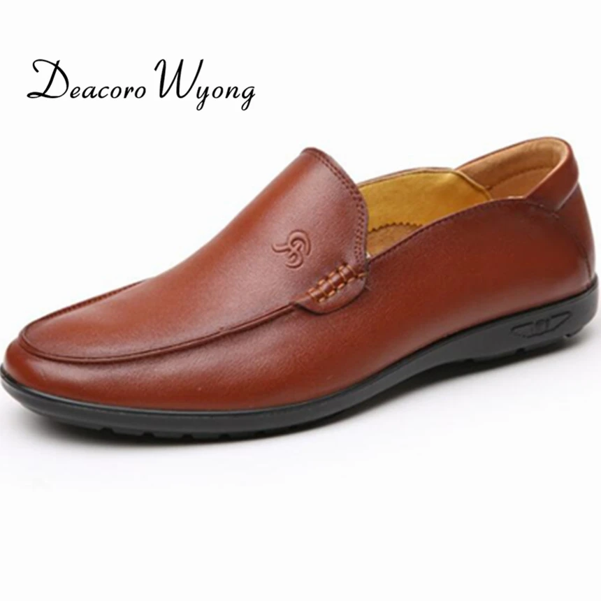 

Breathable light casual leather shoes men's fashionable comfortable full grain leather shoes, wear-resistant rubber