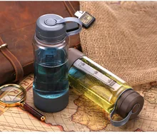 Ciclismo botella de agua de Plástico con cuerda Portable de Los Deportes Botella de Agua con infusor de Té A Prueba de Fugas taza de Agua Botella de agua al aire libre