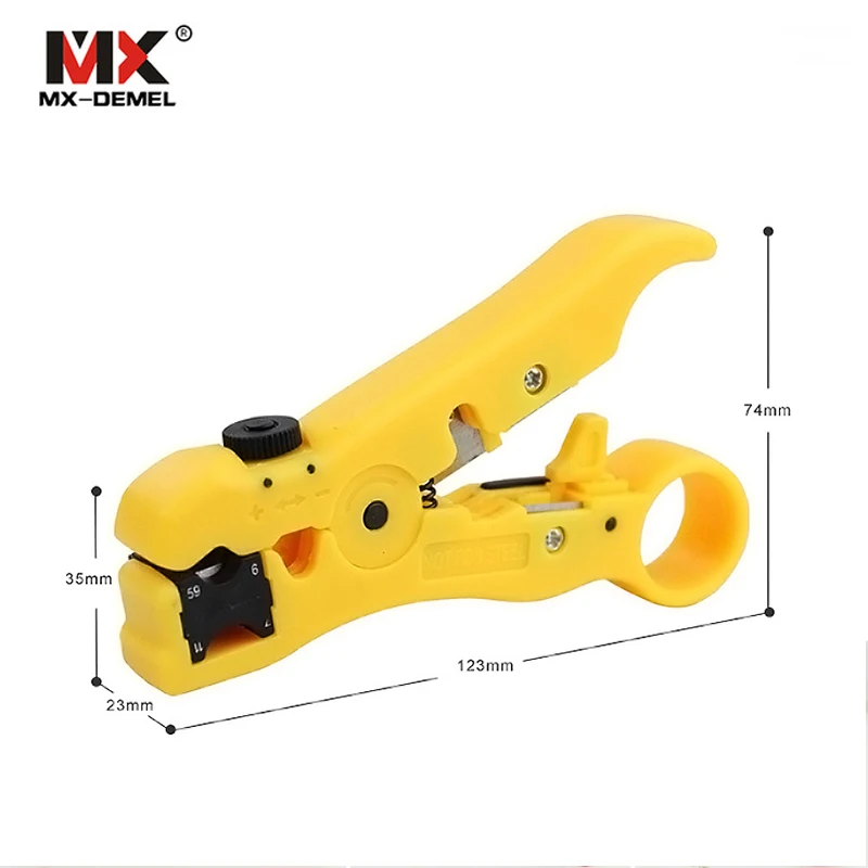 MX-DEMEL Automatic Cable Wire Stripper Electric Stripping Tools for UTPSTP RG59 RG6 RG7 RG11 Multi-functional Cutter Striper (9)
