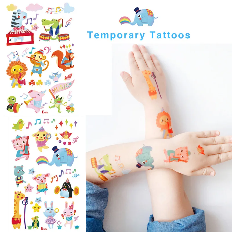 

Cartoon Animals Tattoo For Kids Colourful Cute Waterproof Tattoo Paste Baby Gifts Toys Children Body Art Tattoo Happy Party Toys