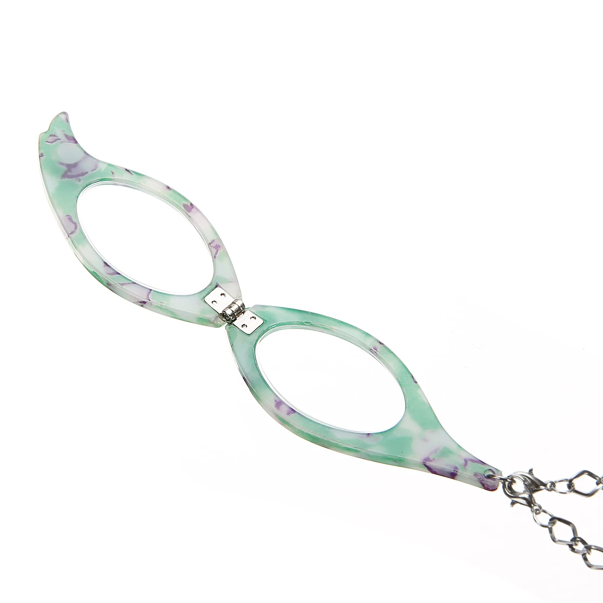 Charms Reading Glasses Pendant Necklace Shellhard Long Chain Colorful Frame Folding Magnifier Holder Necklaces Older Jewelry
