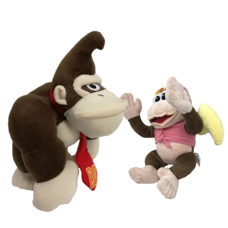 3 стиля аниме Super Mario Bros Donkey Kong Diddy Kong сестра Dixie Peluche Кукла Плюшевая мягкая детская игрушка Рождественский подарок - Цвет: 2 pcs
