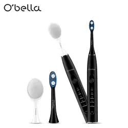 O'bella T10 2-в-1 Водонепроницаемая электрическая зубная щетка USB Перезаряжаемый звуковой Electrric Зубная щётка усовершенствованная ультра sonic