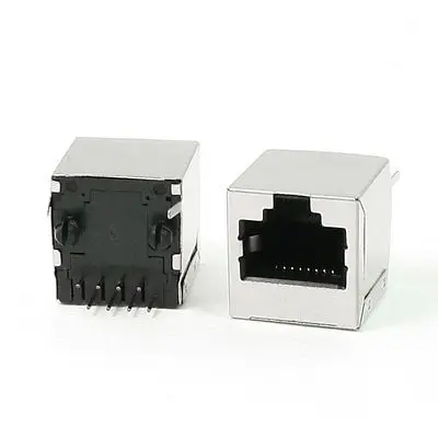 

Vertical Mounting 8Pin RJ45 PCB Jack Female Connector 2 Pcs