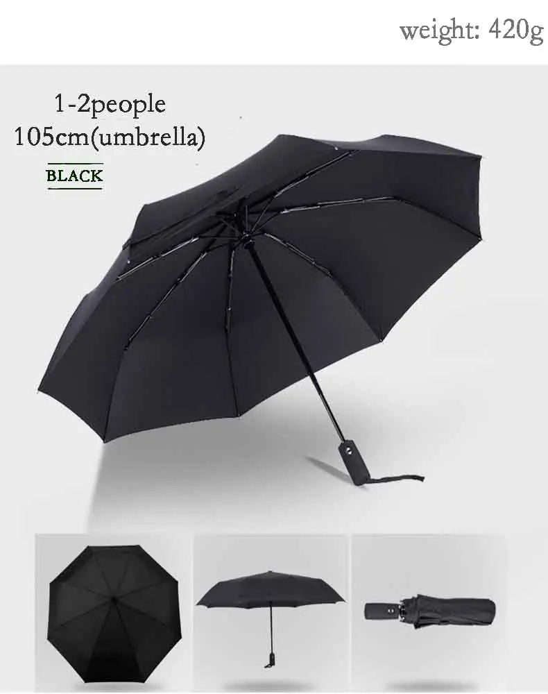 Folding  Umbrella Fully Automatic Umbrella Big Wind Resistance Umbrellas for man and women Black Blue Eight Bone Rain Sun Umbrellas 17