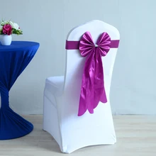 Цвет сливы стул створки длинный хвост бабочка стиль свадебное украшение для стульев роскошный стул галстук-бабочка Подвязка из лайкры и спандекса