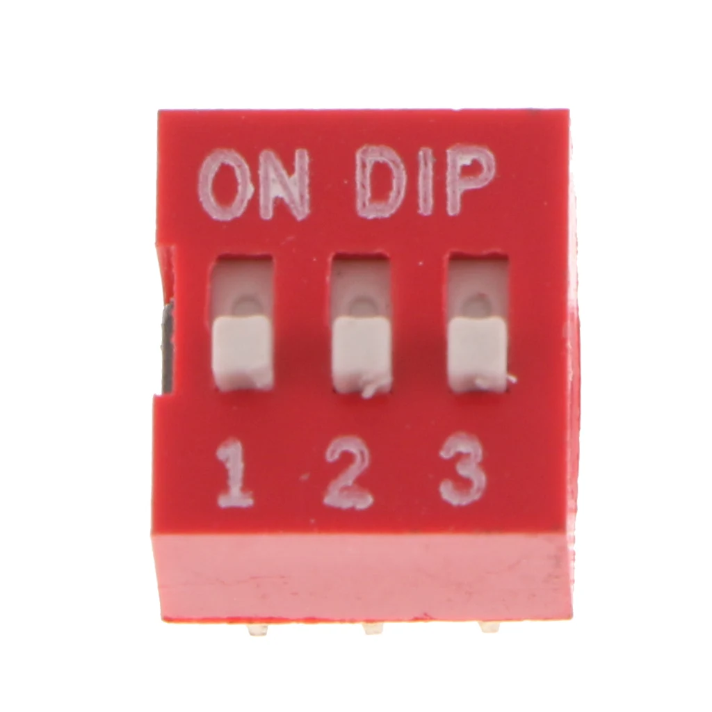 Baoblaze 10 Pieces Red 2.54mm Pitch 1 2 3 4 5 6 8 Position Way Slide Type DIP Switch