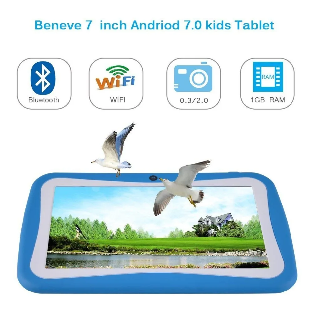 Kids Tablet 7 Inch Tablet PC Andriod 7.1 with 1GB RAM 8GB ROM and WiFi Bluetooth Kids Software Pre-Installed 