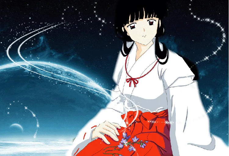 Женский костюм кимоно Inuyasha Kikyou японский комплект карнавальный для девочек| |
