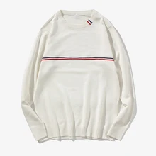 2016 männer oansatz pullover übergroßen 5XL pullover mens striped pullover männlichen rundhals strickpullover pullover wolle jumper
