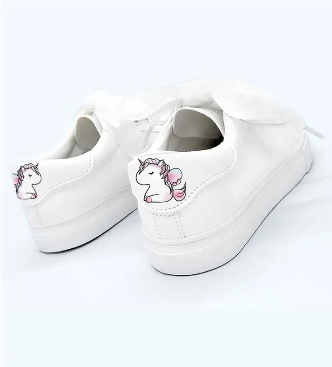 

Ribbon Little White Shoes Women 2019 Foreign Girl UNICORN Shoes Lolita Lovely Japanese Student Soft Girls Board Shoes tbx111