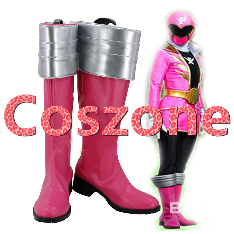 Розовые ботинки для косплея Kaizoku Sentai Gokaiger Gokai аксессуары костюма на Хэллоуин