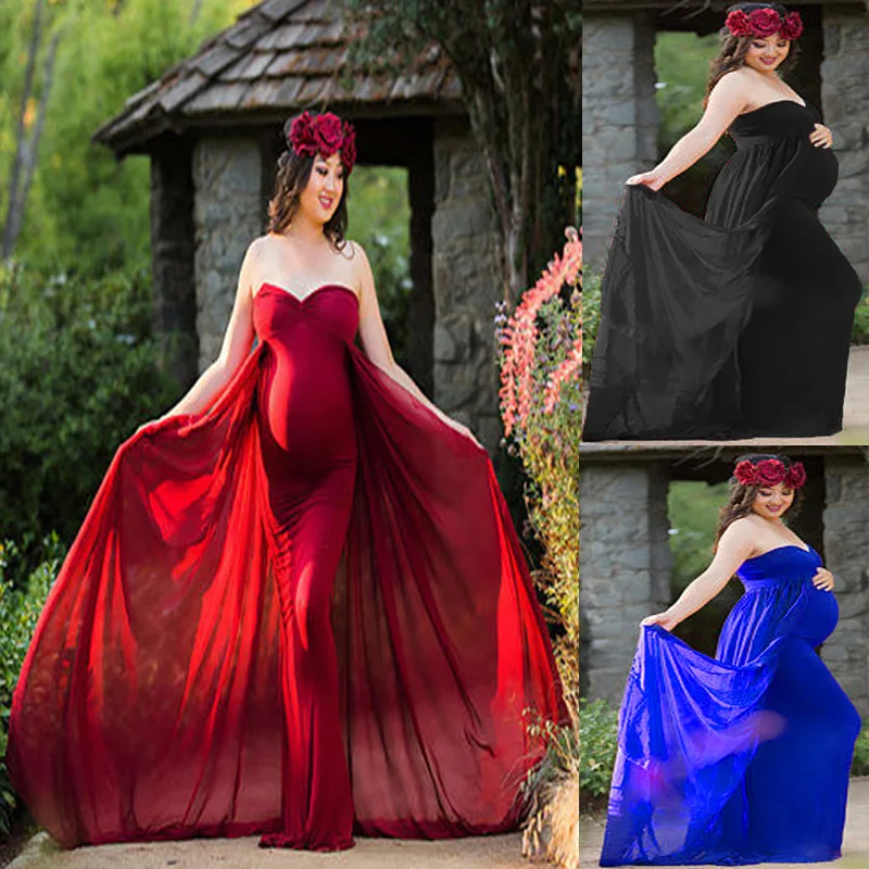 Pregnant Photography Props Elegant Photo Shoot Dresses Maternity Photography Props Fancy