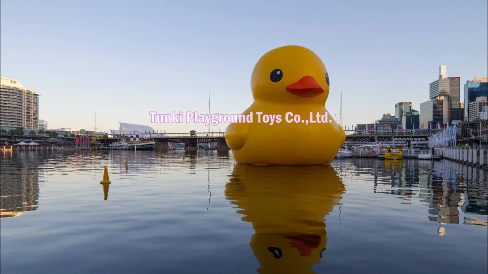 

3 meters high giant advertisement yellow duck floating on water