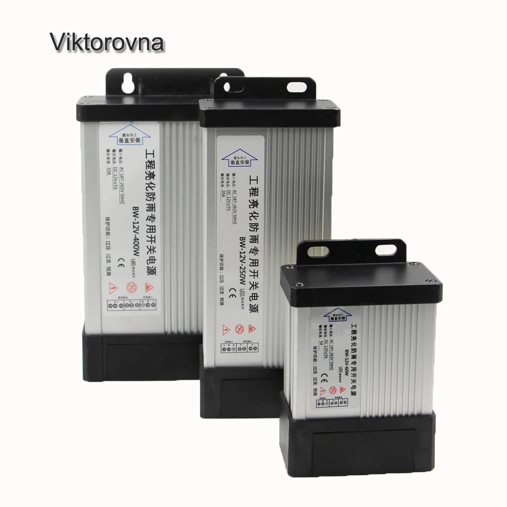 AC 220V LED Strip Power Rainproof DC 12V 5A 10A 25A LED Driver Power Adapter Light Transformers for 5050 3528 5630 LED Strip AC 220V LED Strip Power Rainproof DC 12V 5A 10A 25A LED Driver Power Adapter Light Transformers for 5050 3528 5630 LED Strip