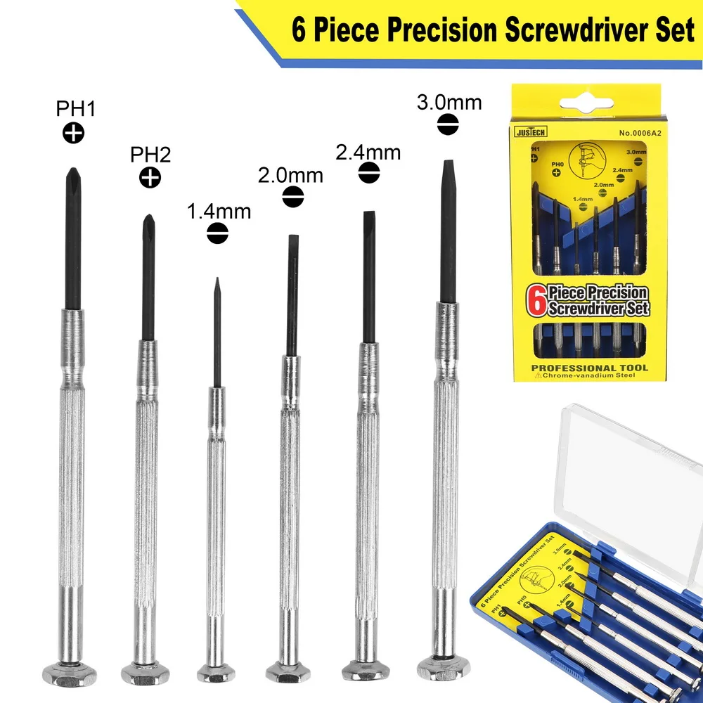

NICEYARD 6pcs/set Precision Multifunction Slotted Phillips Bits For Watch Glasses Mobile Phone Computer Small Screwdriver Set