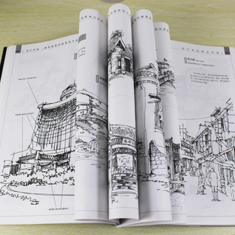 Pen hand painting architectural landscape tutorial pen drawing technique introduction tutorial building structure design books Pen hand painting architectural landscape tutorial pen drawing technique introduction tutorial building structure design books