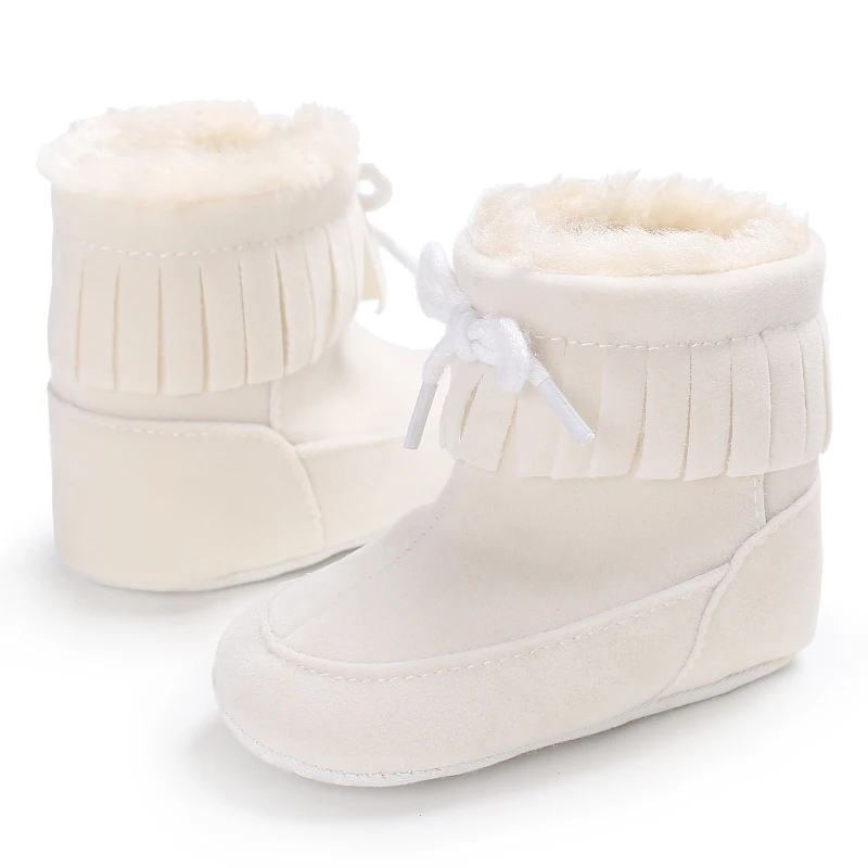 PUDCOCO/Новинка; популярные хлопковые ботиночки с кисточками для новорожденных девочек; зимние ботинки; теплая зимняя обувь