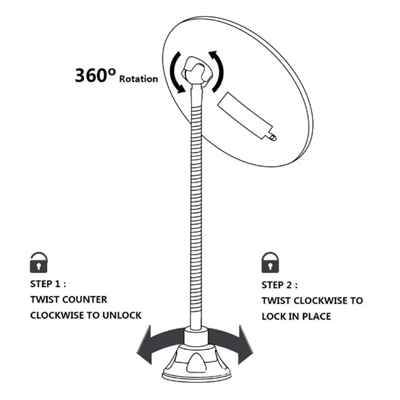 360 Вращение гибкий «гусиная шея» 5X 10X увеличительный, светодиодный освещенные Ванная комната зеркало для макияжа, бритья зеркало Регулируемая Гибкая «гусиная шея»