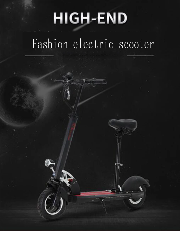 Excellent Electric Scooter with Seat 10inch Powerful Motor wheel kick scooter foldable electric Bike electric bicycle Adult scooters 0