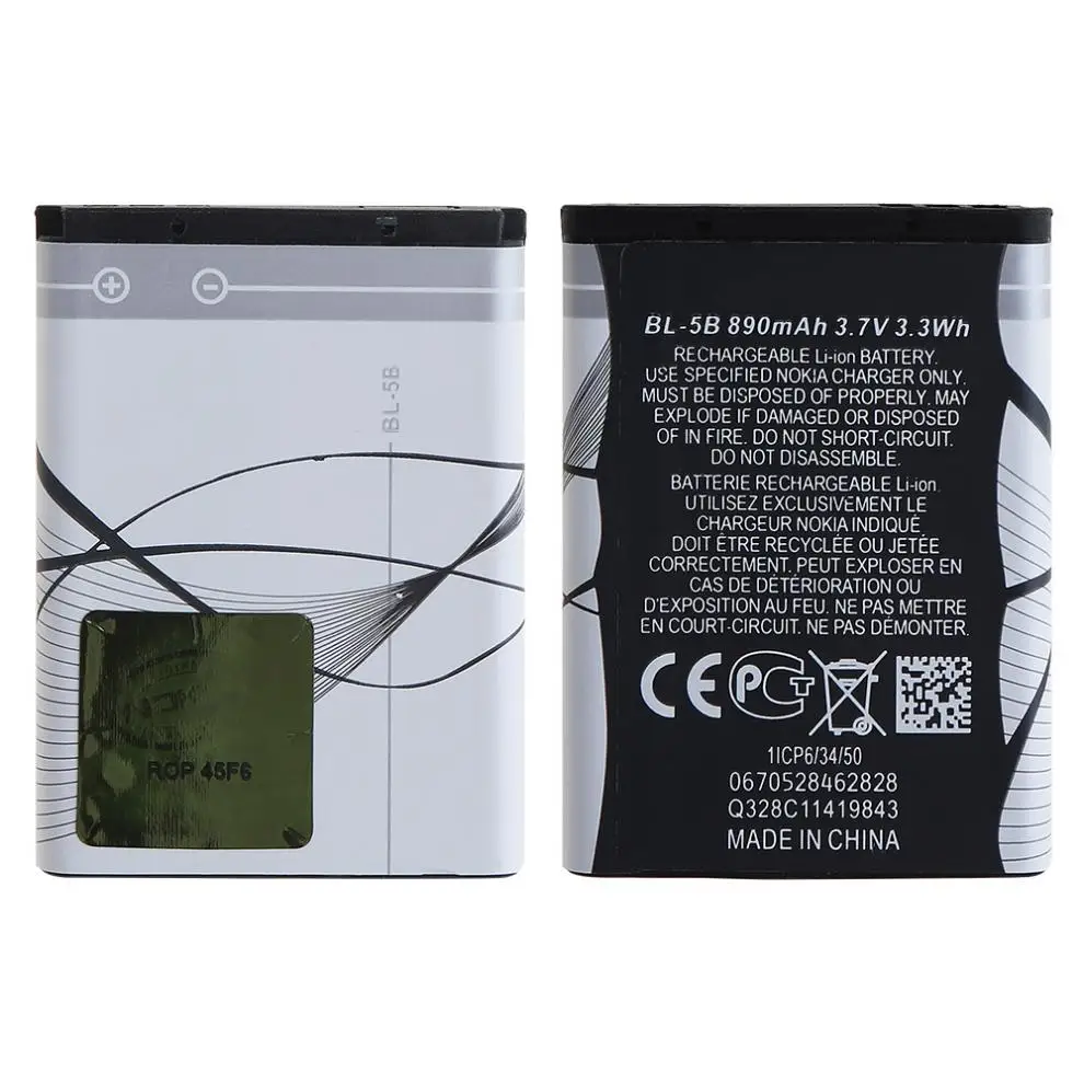 2pcs 3.7V 890mAh Mobile Phone Rechargeable Li ion Replacement Battery with PTC Protection for