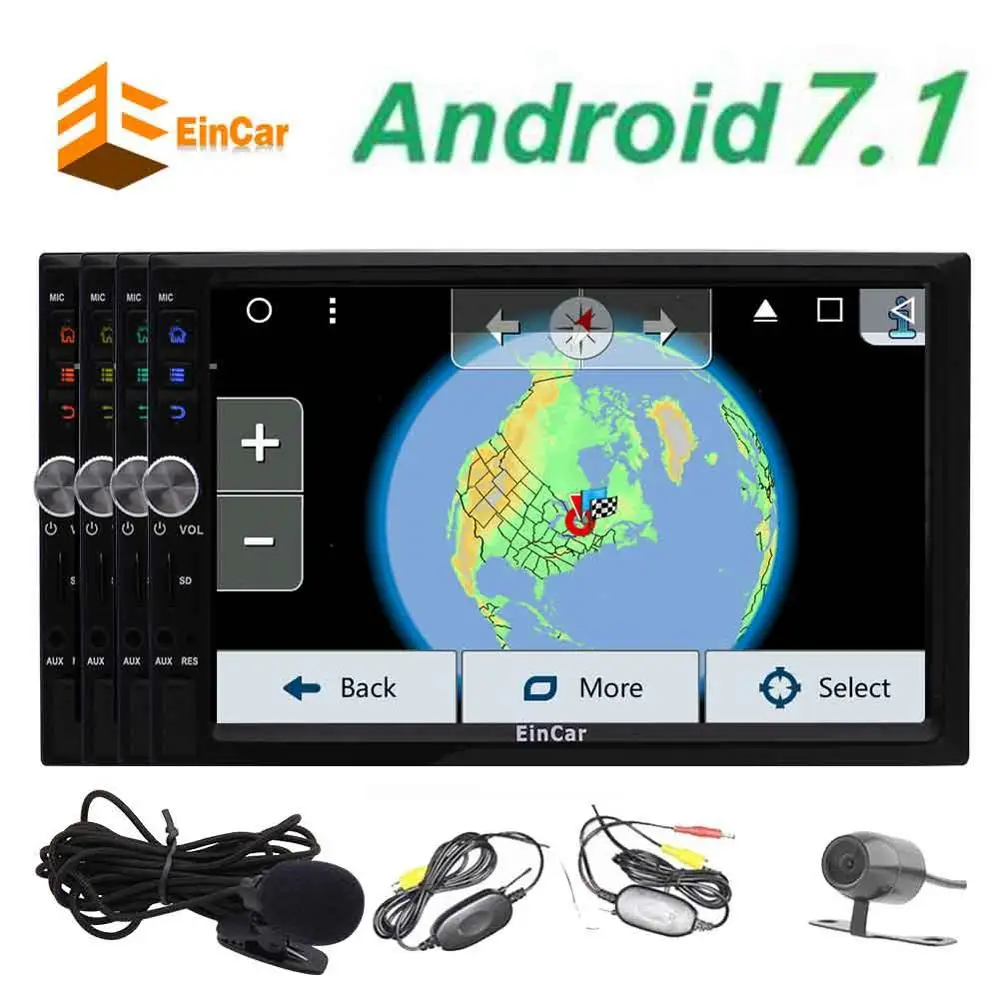 Clearance Android 7.1 Car Radio Audio Stereo 2Din Headunits In Dash Autoradio Support GPS Navigation BT SWC USB SD Wifi Wireless Camera 2