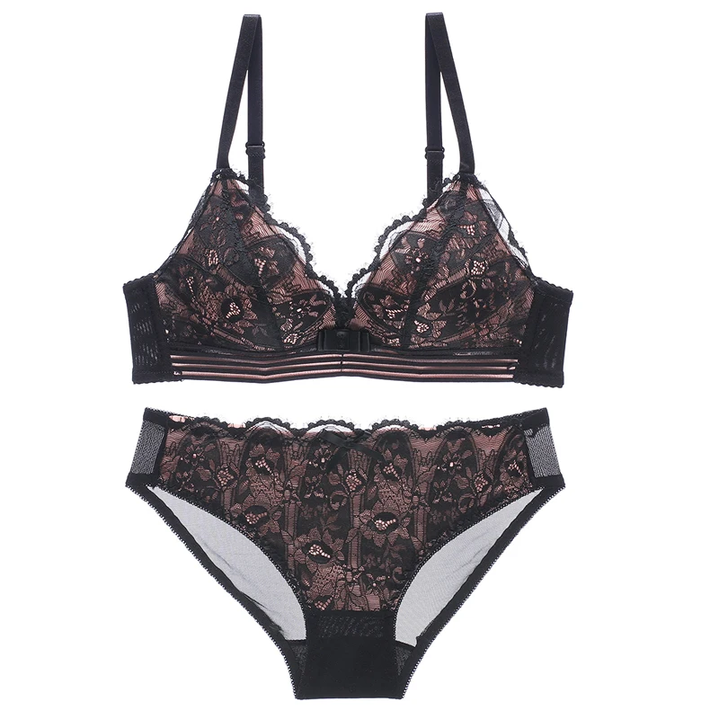 

TERMEZY Sexy Women Underwear Bow Intimates Push Up Bra Set wire free female Lingerie Sets Comfortable Bra and panty Sets