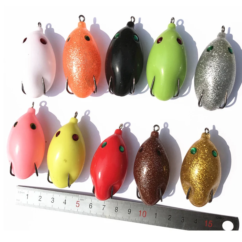 

Fishing Lure Big Eye Frogs Snakehead Fish Silicone Ege Frog Artificial Lures 10cm/5g Lot 5 Pieces