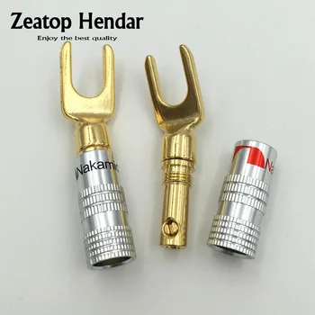 

20PCS Gold Plated Nakamichi Brass Y Y U- type Screw Spade Terminal Banana Plug Speaker Cable Wire Connectors