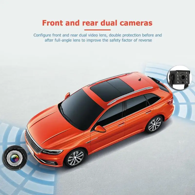 12V/24V Auto Car Universal DVR 7 inch Car Truck Bus Touch Screen Dashcam Car Camera Full 1080p Dual Lens Dash Cam Driving Mirror