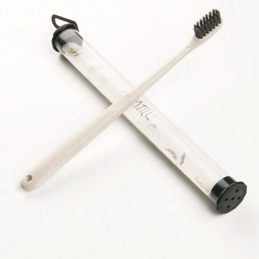 Горячая портативная зубная щетка для путешествий пшеничный стебель ручка мини мягкие бамбуковые угольные головки нано-антибактериальная
